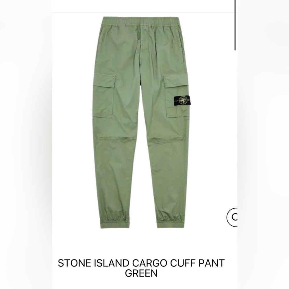 EUC Stone Island Stretch Cotton Cuffed Cargo Green size 28